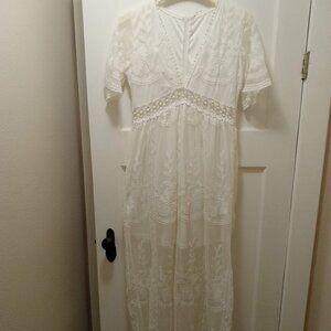 White Lace Maxi Dress
